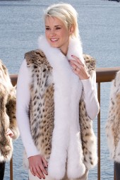 Premium Women's Bobcat Fur Vest
