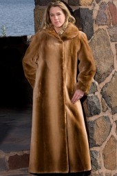 Plucked, sheared, and dyed ginger beaver coat 