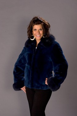 Blue Horizontal Sheared Beaver jacket
